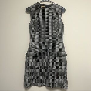 Michael Kors‎ Collection black White dot dress with pockets sleeveless size 6